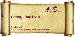 Acsay Dominik névjegykártya